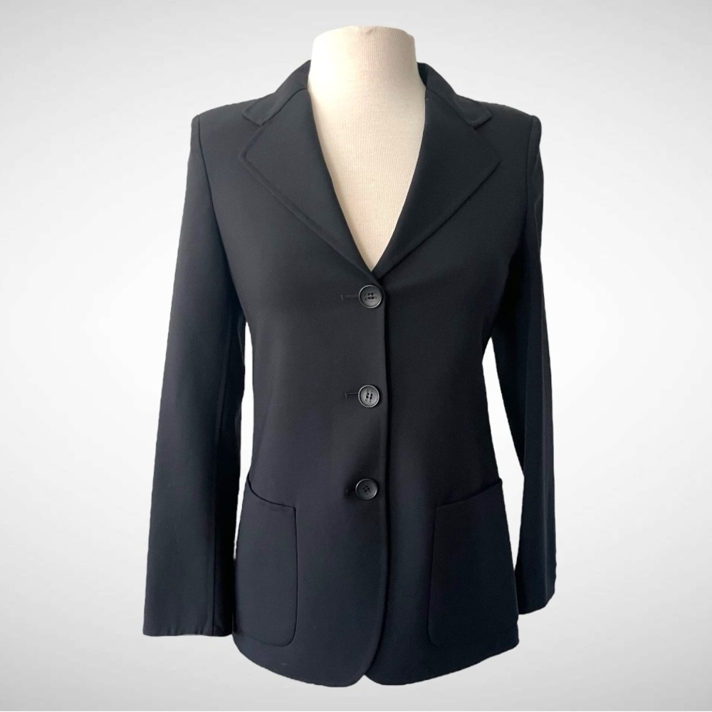 Max Mara Black Classic 3-Button Patch Pocket Jack… - image 3